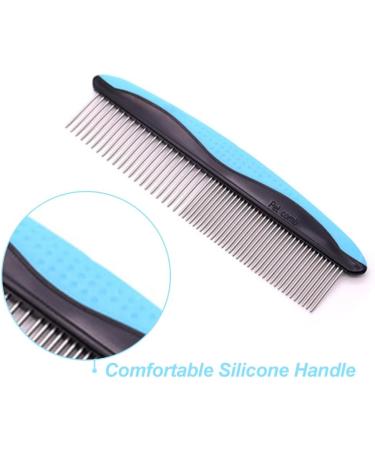Professional Pet Comb Dogs Grooming Comb Pet Grooming Comb for Dog Cat Etc Multifunction Stainless Steel Teeth Home(Blue) - Buy Online on GoSupps.com