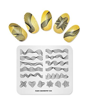 Alexnailart Line Geometry Image Nail Plates Scraper Nail Art Stamping Plates Nail Stamp Plate Nail Art Tools (GE005) - Buy Online on GoSupps.com