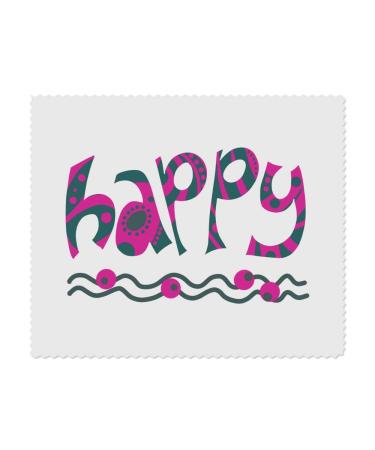 2 x 'Happy' Microfiber Lens/Glasses Cleaning Cloths (LC00024795)