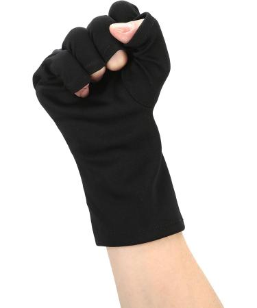 UV Protection Manicure Gloves for Gel Manicures 1Pair Stretchy Breathable Fingerless Design Fiber Cotton Nail Lamp Gloves for Home and Salon Use Prevents UV Damage (Black) - Buy Online on GoSupps.com