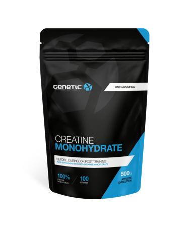 Creatine Monohydrate Powder - Creatine Powder - Pure Creatine - Genetic Supplements - Creatine Nutritional Supplements - Muscle Builder - Muscle Repair - Unflavoured - 500g - 100 Servings