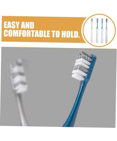Mobestech 4-Piece Men's Travel Toothbrush Set - Hard Solid Brushes with Large Head & Fine Bristles for Effective Manual Cleaning - Buy Online on GoSupps.com