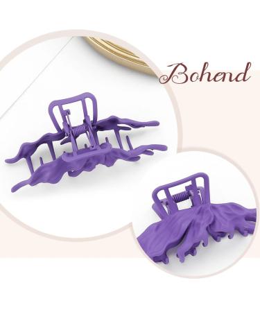 Bohend Large Purple Bow Hair Claw Clip - Non-Slip Metal Viscous Hair Accessories for Women & Girls | International Shipping Available - Buy Online on GoSupps.com