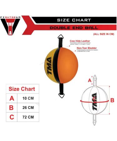 Genuine Cow Hide Leather Double End Speed Ball Boxing Floor to Ceiling Punch Bag - Yellow - Buy Online on GoSupps.com