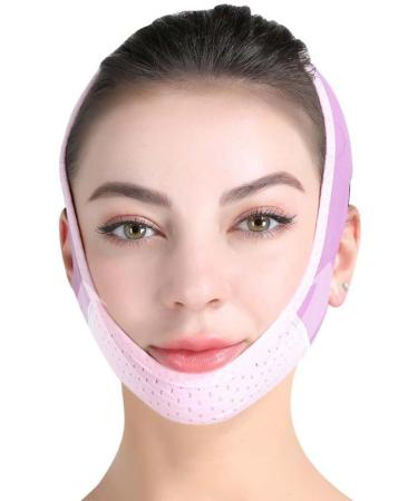 Double Chin Reducer V Line Facial Mask Face Lifting Tape Soft Chin Strap for Women Restore Skin Elasticity Face Lifting Tape Purple - Buy Online on GoSupps.com