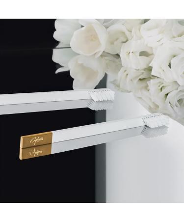 APRIORI White Gold Medium Premium Toothbrush 1 Piece | Luxury Oral Care | International Shipping Available - Buy Online on GoSupps.com