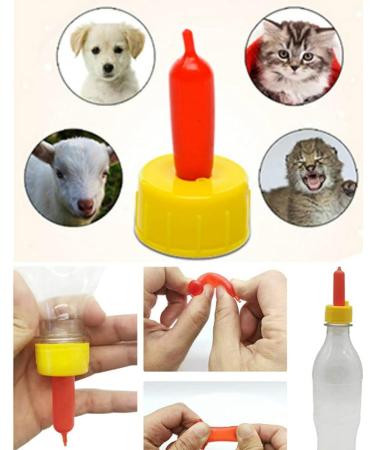 Pritchard Nipple Set for Small Animals - Soft Rubber Milk Feeding Pacifier - Fits Sprite, Coke, Soda Bottles - 8 Pcs - Buy Online on GoSupps.com