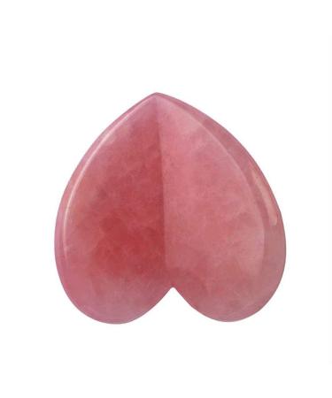 Rose Quartz Jade Roller Real Jade Gua Sha Board Mushroom Massager Face Lifting Tool Facial Guasha Massage Tool (Heart Shape)