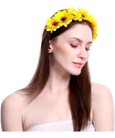 Buy Pretyzoom Sunflower Headband Wreath | Tropical Hair Accessories for Women | Perfect for Parties & Events - Buy Online on GoSupps.com
