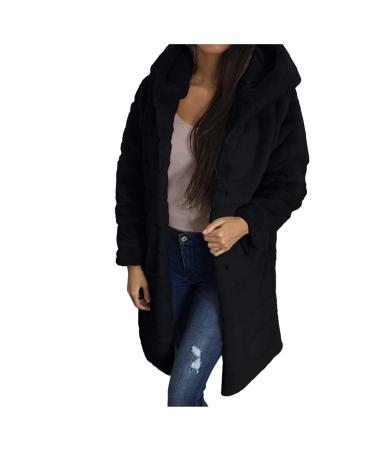 Hanxiulin fleece plush jacket fluffy warm zipper wool jacket women coat winter jacket winter color variants transition jacket windproof warm cuddly winter coat down jacket winter jacket xl black