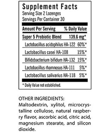 Flora Super 5 Probiotic Lozenges - 2 Billion Cells, 60 Count - Buy Online on GoSupps.com