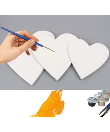 6pcs Heart-Shaped Painting Canvas Panels - Cotton Stretched Primed Blank Boards for Artists & Beginners - Buy Online on GoSupps.com