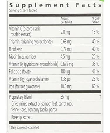 Flora Floradix Iron Tablets - 80 Count Iron Supplement for Energy & Health - Buy Online on GoSupps.com