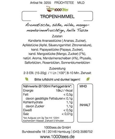Tropenhimmel nat rlich - magenmilder Fr chtetee mit nat rlichem Aroma-500g - Buy Online on GoSupps.com