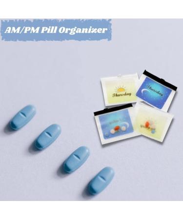 Reusable Pill Baggies | AM PM Pill Organizer with Day Labels | Travel-Friendly 4x3 Inch Medicine Pouches - Buy Online on GoSupps.com