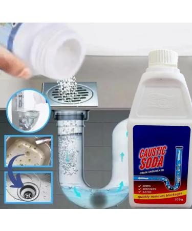 St llion 375g Caustic Soda Drain and Sink Unblocker Cleaner Powder | Prevent Clogs and Blockages | Quickly Removes Blockages Cleaner for Blocked Drain Pipes in Sinks 1 - Buy Online on GoSupps.com