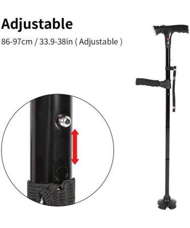 Clever Cane with LED Light Aluminum Crutches Old Man's Crutch Telescopic Adjustment Crutches Elderly Crutches Alloy Walker Outdoor Skid Walking Stick for Arthritis Seniors Disable Beautiful Scenery - Buy Online on GoSupps.com