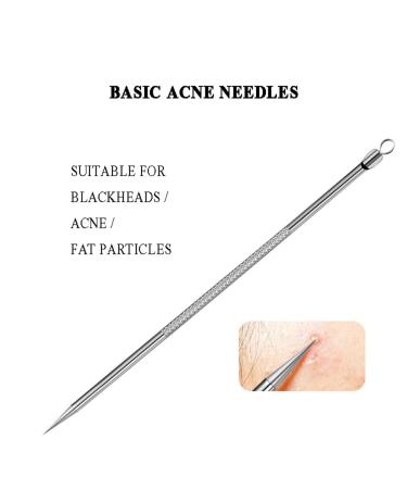 ROMANTIC BEAR 8pcs Acne Needle Set - Stainless Steel Comedo Extractor & Blemish Remover | Essential Skin Care Tool - Buy Online on GoSupps.com