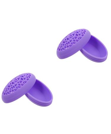 FRCOLOR 2pcs Bird's Nest Makeup Brush Holder Lipstick Holder Pencil Holder for Desk Makeup Brush Storage Stand Travel Brush Holder Paint Brush Holder for Artist Purple Desktop