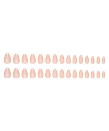 Shop Short Almond Press on Nails - Nude Pink Glossy False Nails | 24 Pcs Stylish Full Cover Acrylic Manicure for Women - Buy Online on GoSupps.com