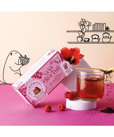 Les 2 Marmottes a va Frui'th Tea - Organic Raspberry and Hibiscus Black Tea - Energizing and Stimulating - For the Morning - Buy Online on GoSupps.com