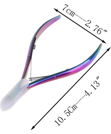 FURLOU Nail Clipper Scissor Manicure Pedicure Tool Stainless Steel Plating Rainbow Cuticle Nipper Cutter Scissors - Buy Online on GoSupps.com