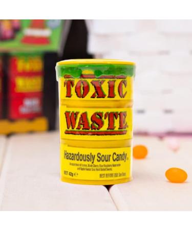 Toxic Waste 2 Red & 2 Hazardously Sour Candy Drums Ultra Sour Sweets Candy For Halloween Trick or Treat Birthday - Each Drum 42g - Sold By VR Angel - Buy Online on GoSupps.com