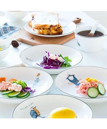 Fruit Bowl Ceramic White Cartoon Deep Dish Fruit Salad Fruit Steak Baked Rice Sushi Plate Dessert Tableware Kitchen Plates Dinnerware Fruit Dish (Color : 1) - Buy Online on GoSupps.com