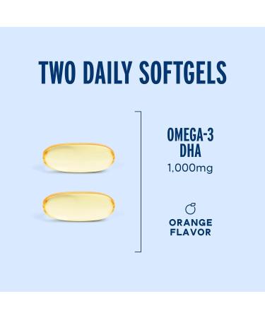 Oceanblue Essentials Brain Fuel 60ct Burpless Fish Oil High Potency Omega 3 DHA Supplement for Brain and Eye Support 1000 mg Tasty Orange Flavor 1 Month Supply - Buy Online on GoSupps.com