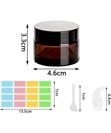 6 Pack 20ml Refillable Cream Containers - Brown Glass Cosmetic Pots with Lid & Liner for Ointments & Travel - Buy Online on GoSupps.com