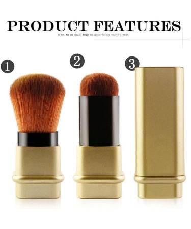BEALIFE Face Retractable Makeup Brush Portable Reusable Facial Foundation Powder Brushes Female Brushing Tool Makeup Tools Gold - Buy Online on GoSupps.com
