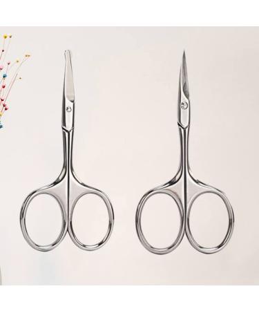 FRCOLOR 2pcs Stainless Steel Grooming Scissors Set - Precision Hair & Beard Trimmers for Men - Ideal Nose Hair & Vibrissa Cut Out Tools - Buy Online on GoSupps.com