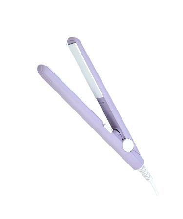 2 in 1 Mini Hair Straightener Ceramic Tourmaline Plate Beauty Flat Iron Curler US Plug (US Plug) US Plug Purple