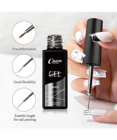 Chrome Gel Nail Polish Liner - Metallic Effect, Thin Brush for Chrome Nails - Soak Off UV/LED - Mirror Rose Gold - Buy Online on GoSupps.com