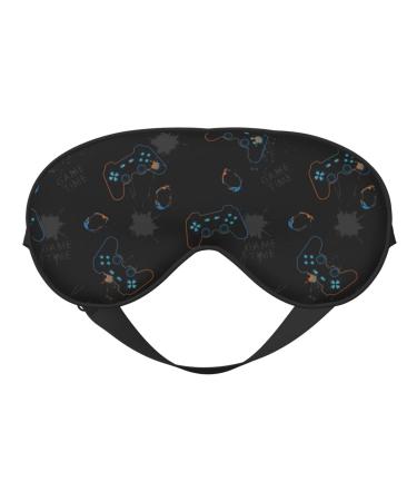 Game Time Print Sleep Eye Mask Blindfold with Elastic Strap Headband Soft Eye Cover Eyeshade for Night Sleeping Travel