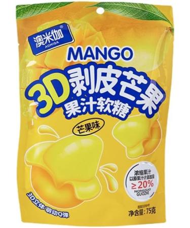 Juice gummies peeled gummies peeled gummies Chinese dessert desserts toffee chewing gum healthy fruit snacks 3 flavors for you to choose from (Mango flavor 300g) Mango flavor 300g - Buy Online on GoSupps.com