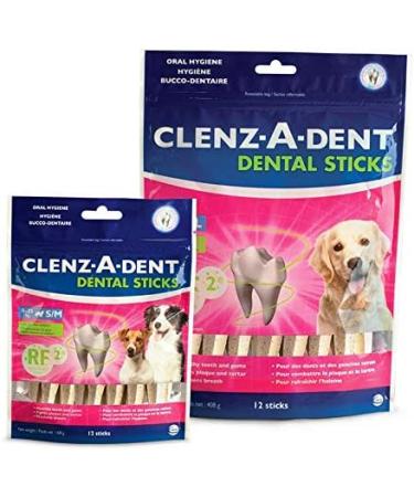 CLENZ-A-DENT Dog Dental Sticks Small Dog Chews - 100% Vegetarian Dog Dental Chews With Long-Lasting Chew Times - Fight Plaque & Tartar Freshen Breath Promote Healthy Teeth & Gums (12 Small Sticks) 14 g (Pack of 12) - Buy Online on GoSupps.com