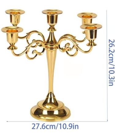 YJ Five Elegant Metal Candlesticks - Stylish High Candle Holders for Home Decor Weddings & Events - International Shipping Available - Buy Online on GoSupps.com