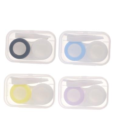 Lalafina 4 pieces of contact lens container travel case for contact lens lens appliannia containers for eye contact lenses Listing keeper lens tweezers outside plastic travel solution solution