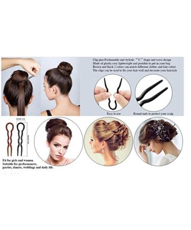6PCS Brown Plastic U Shaped Hair Pins for Women - Hair Styling Clip Updo Bun Twist Chignon Bobby Pins - Buy Online on GoSupps.com