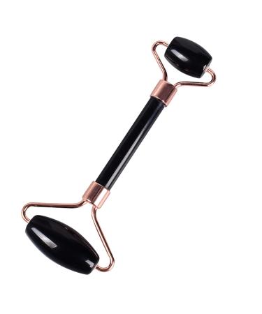 Fufizu Jade-Sawezahn facial scooter Guasha tool set natural black obsidian crystal stone 3-pc. Pingjiuyin (color: scooter)