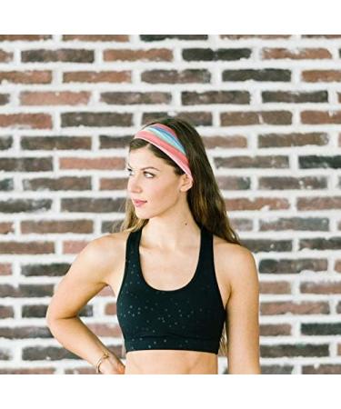 Maven Thread Wide Headbands for Women 2-Pack - Non-Slip Sweatbands for Sports, Running, Gym - Rainbow Colors - Buy Online on GoSupps.com