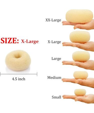 WACURRENTHYD Hair Donut Bun Maker X-Large Beige - 2PCS Chignon Doughnut Shaper for Thick & Long Hair - Buy Online on GoSupps.com