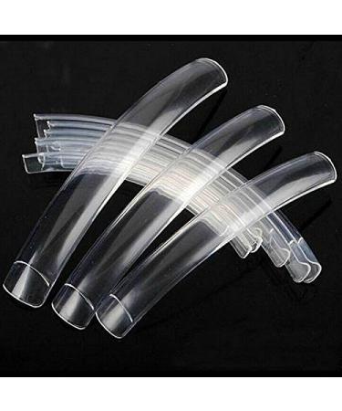 FlyItem 100 Pcs Extra Long Curve False Nail Art Tips Kit - Clear Acrylic Fake Nail Tools - Buy Online on GoSupps.com