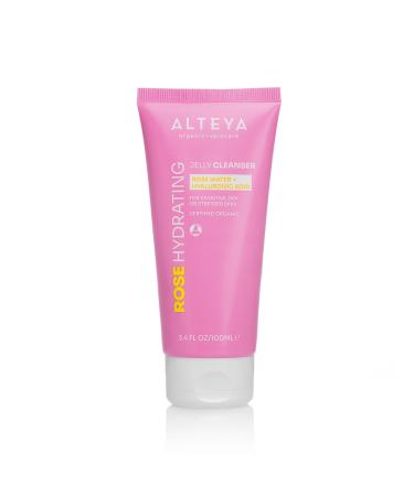 Alteya Organics Jelly Cleanser with Rose Water and Hyaluronic Acid - Certified Organic - 3.4 Fl Oz/100mL