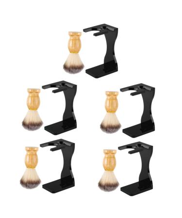 Frcolor 5 sentences Salon Salon Razor Blybilizer Razor Brazil Mason Friseur Razor brush Staub brush for the face display holder for razor barber old -fashioned man tool acrylic