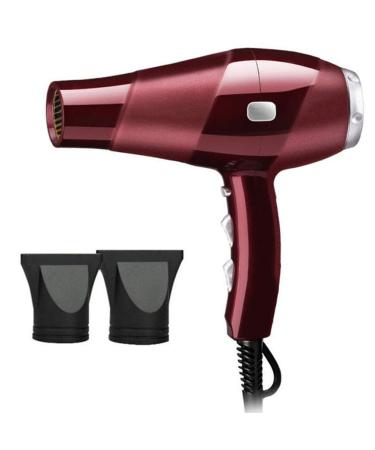 Hairdryer Professional Ionic Hair Dryer 2300W AC Motor Salon Fast Blow Dryers 3 Heat 2 Speed Settings and Cool Shot Button Hair Dryer with 2 Nozzles 3m Long Cable Low Noise Hair Dryer WineRed Small
