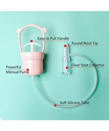 PLUSDEBEBE Baby Nasal Aspirator - Manual Nose Sucker for Baby - Sanitary & Noise-Free Nose Cleaner (Pink) - Buy Online on GoSupps.com