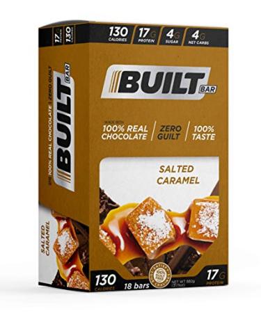 Built Bar 18 Pack Protein and Energy Bars - 100% Real Chocolate - High In Whey Protein And Fiber - Gluten Free Natural Flavoring No Preservatives (Salted Caramel)