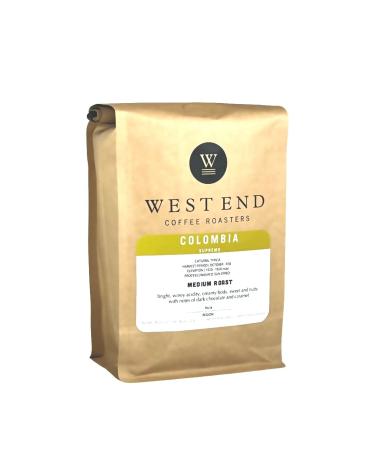 West End Coffee Roasters Colombia Supremo Medium Roast Whole Bean Ethiocally Sourced (12oz/340g) Colombia - filter 340 g (Pack of 1)